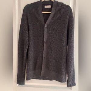 Everlane Men's Charcoal Knit Button-Front Cardigan